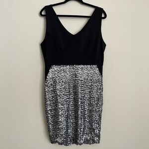Metaphor Black and Silver Mini Dress NWT Size L
